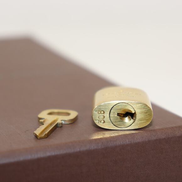 Louis Vuitton Brass Padlock & Key Set #308 Made in France - Picture 3 of 3